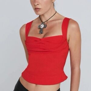 Miaou Imogene Red Corset Top-S